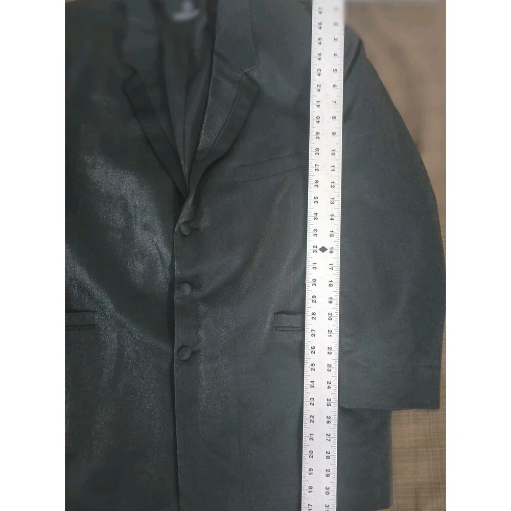 Men's Black Clairborne Tuxedo Jacket Glistens w/ Cloth Buttons
